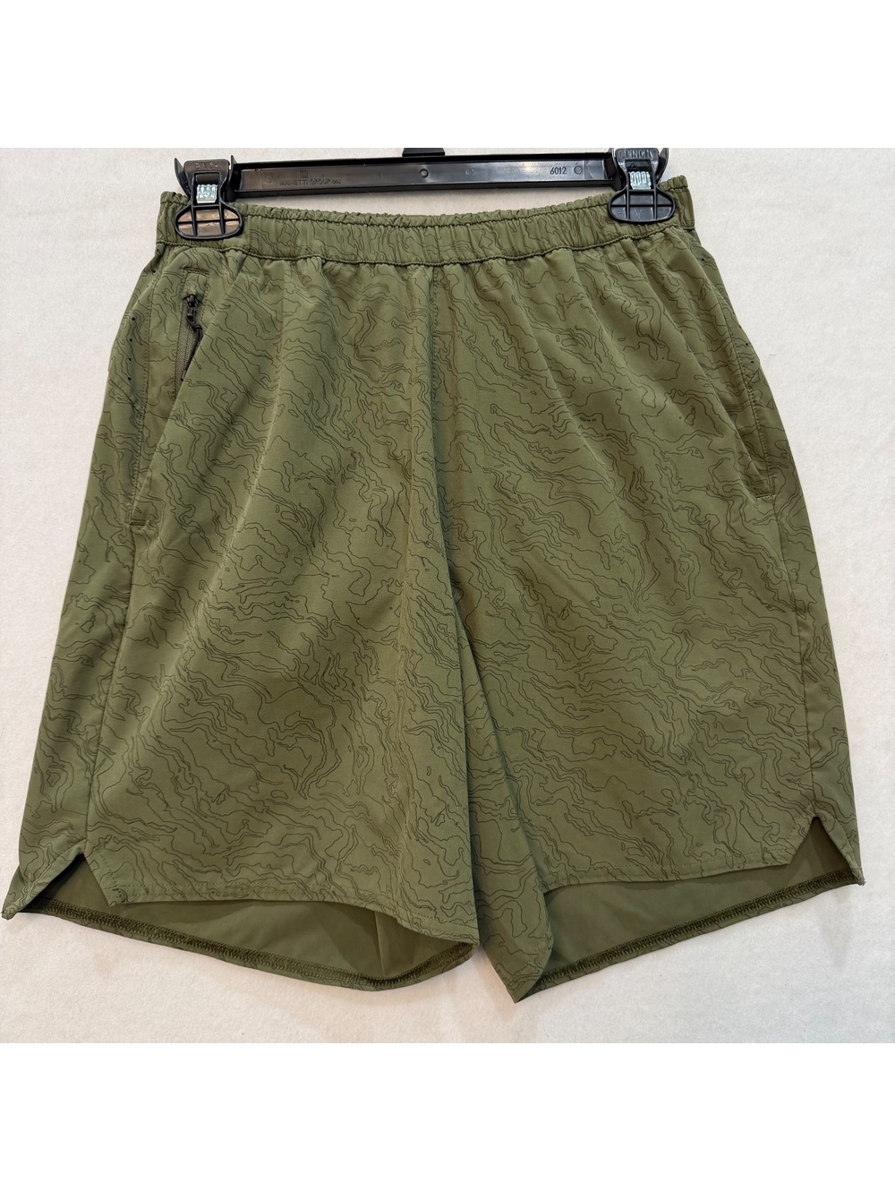 Rei Co-Op Swiftland Running Shorts Men Small Olive Green Topographic Print Lined